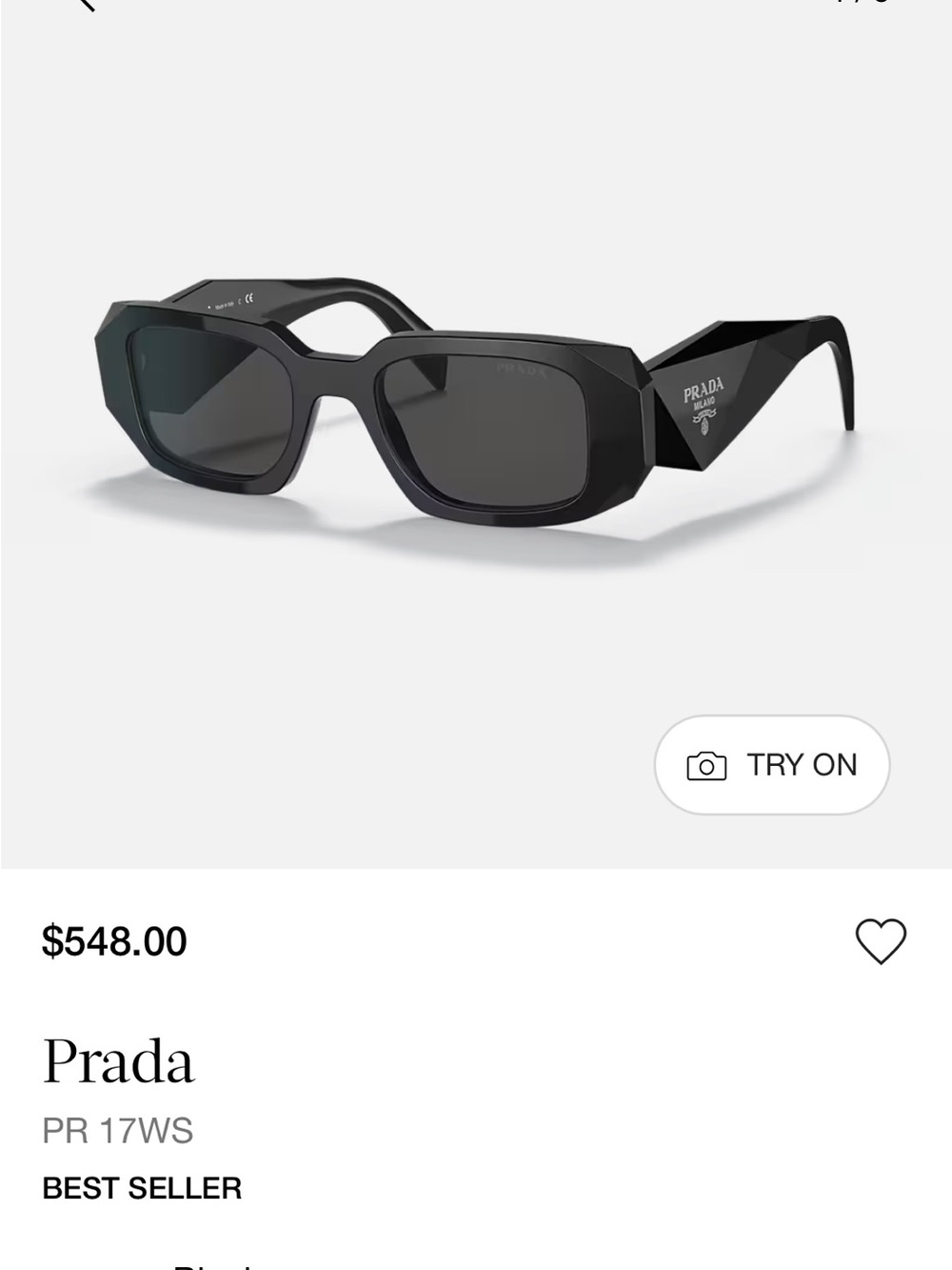 Prada Black Rectangle Sunglasses - Picture 12 of 16